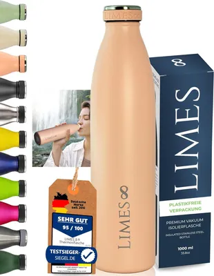 Produktbild von Thermosflasche 1 l, Edelstahl, für unterwegs, auslaufsicher, nude