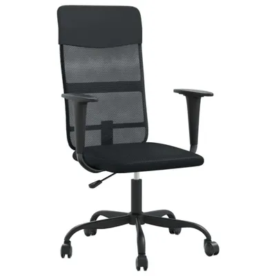 Produktbild von Bürostuhl Höhenverstellbar Schwarz Netzstoff und Kunstleder