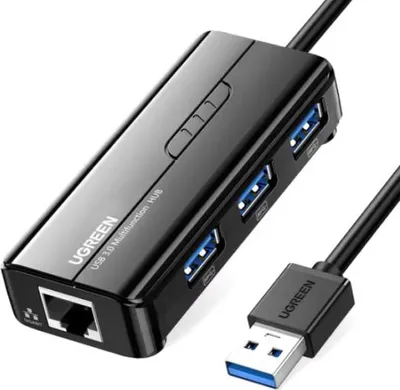 Produktbild von Ugreen 20265 Netzwerkadapter, USB 3.0 (T), RJ-45-Anschluss, USB 3.0, LED, schwarz