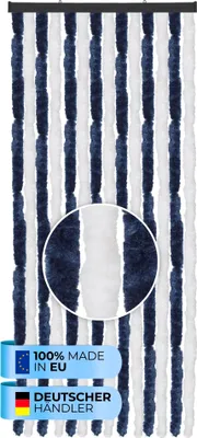 Zdjęcie produktu dla Puszysta zasłona 56x185cm - 140x220cm - Ebay Unistripe ciemnoniebieski - biały-56x185 cm