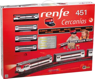 Productafbeelding van Elektrische personenwagon Cercanias RENFE 451, van metaal, met verlichting en een conducteurshoed