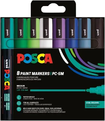 Produktbild von Faber Castell Marker UNI POSCA PC-5M 1,8-2,5 8er cool Color