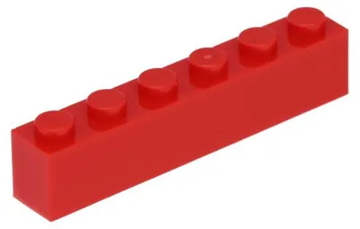 Imagen del producto de 5 piezas LEGO, ladrillo 1 x 6 (3009) - Rojo