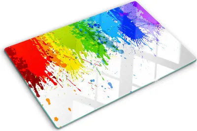 Produktbild von Tulup Glas Herdabdeckplatte - 80x52 cm - Glaskeramikkochfeld-Abdeckung Spritzschutz Glasabdeckplatte - Einteilig - Kunst: Modern & Klassisch - Regenbogenflecken - Mehrfarbig