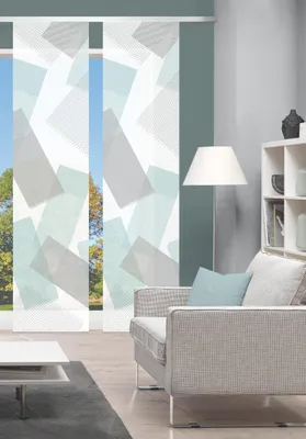 Produktbild von NAYAH Schiebegardine, halbtransparente Bambus-Optik, 260x60 cm, Graphikmotiv