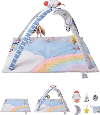Produktbild von Spielmatte Erlebnisdecke Spielbogen 6 sensorische Spielzeuge 89x89x48cm