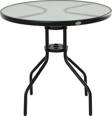 Produktbild von Outsunny Gartentisch Balkontisch Bistrotisch Garten Beistelltisch mit Schirmloch