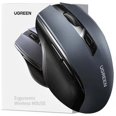 Produktbild von UGREEN MU006 Funk Maus Kabellos Wireless Mouse USB Empfänger PC Mac Notebook Chromebook Linux Windows optisch in Schwarz