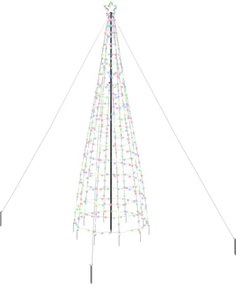 Produktbild von vidaXL LED Weihnachtsbaum mit Erdspießen Mehrfarbig 400 cm Eisen