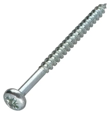 Produktbild von Spanplattenschrauben Rundkopf Pozi N°3 6X80 Mit Gewinde 48 Verzinkt