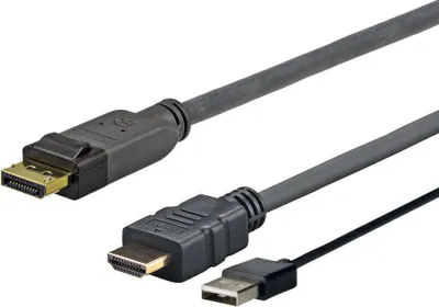 Produktbild von Vivolink PROHDMIUSBDP5, 5 m, DisplayPort, HDMI + USB, Männlich, Männlich, Gerade