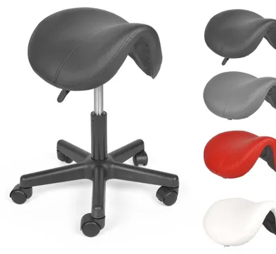 Imagen del producto de Taburete ergonómico para silla, con altura ajustable, con ruedas, giratorio 360°, color , ideal para oficina y teletrabajo