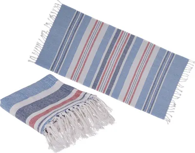Produktbild von OOTB Weiß/blau/rotes Fouta-Hamamtuch