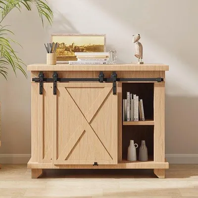Productafbeelding van Mini Schuifdeur Set met Schuifdeurbeslag en Looprail – 198,2 cm – Voor Dubbele Houten Deuren