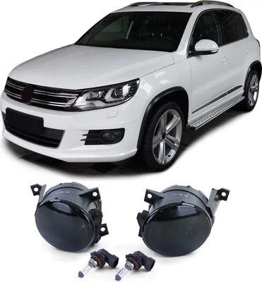 Obrázok produktu pre Číre sklenené hmlové svetlá čierne pre VW Caddy III 2K Eos Polo 6R Tiguan 5N