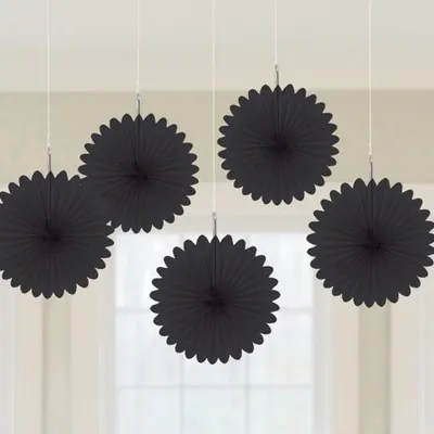 Produktbild von 5 Papier Mini Dekofächer schwarz