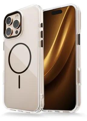 Obrázok produktu pre Priehľadné, tenké puzdro MagSafe pre iPhone 16e, čierna farba