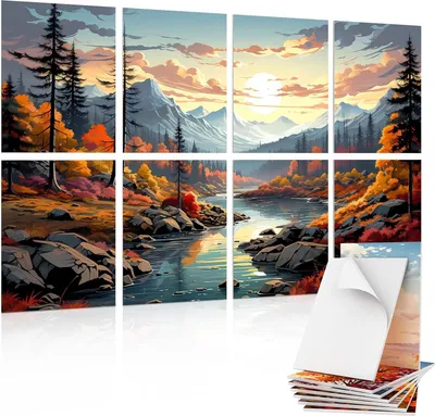 Produktbild von 8-teiliges Kunst-Akustik-Paneel 40-30-0,9cm schallabsorbierende Paneel