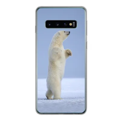 Produktbild von MuchoWow® Handyhülle Schutzhülle Hülle für Samsung Galaxy S10 Eisbär - Lustig - Schnee - Kinder - Jungen - Mädchen - Kind Silikon Softcase Handy Hülle - Handytasche