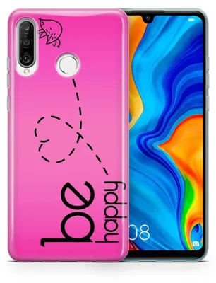 Produktbild von Handyhülle für Huawei Xiaomi Schutz Case Cover Bumper Etuis Schale Ultra Dünn, Modell:Xiaomi Mi Note 10 Pro, Motiv auswählen:Be Happy Pink
