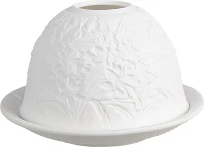 Immagine prodotto di Portacandele Clayre & Eef Ø 12x8 cm Fiori in porcellana bianca