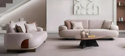 Produktbild von Moderne Beige 2x Dreisitzer Sofas Wohnzimmer Polstercouchen 2tlg