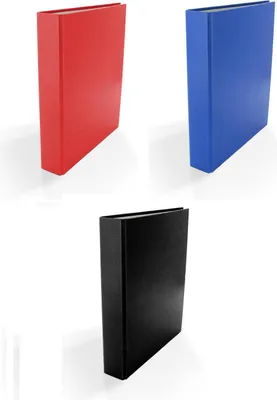 Produktbild von 3x Ringbuch / DIN A5 / 2-Ring Ordner / Farbe: je 1x blau, rot und schwarz