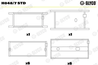 Produktbild von GLYCO Kurbelwellenlager H048/7 STD passend für MERCEDES-BENZ NG