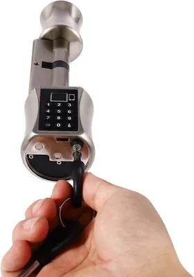 Obrázek produktu pro Elektronický zámek dveří s Bluetooth a ovládáním přes aplikaci – Chytrý cylindrický zámek s číselným kódem