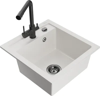 Produktbild von Mexen Vito 1-Becken-Granit-Spüle mit Mischbatterie Duero, Weiß - 6503-20-671600-70