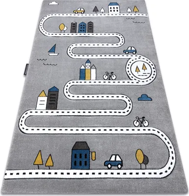 Produktbild von Kinderteppich PETIT STREET STRAßEN grau Grau 280x370 cm