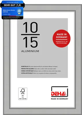 Produktbild von DEHA Design Aluminium Portraitrahmen, Bilderrahmen Boston, 10x15 cm, Silber Matt