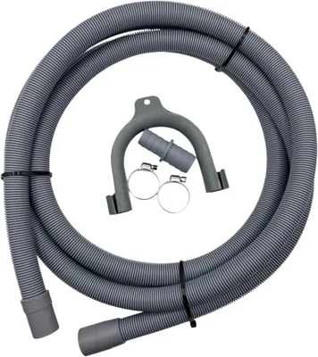 Imagen del producto de Manguera de desagüe de 3,5 metros, compatible con conexiones de 19 mm y 21 mm, con codo de 180°, para lavadoras y