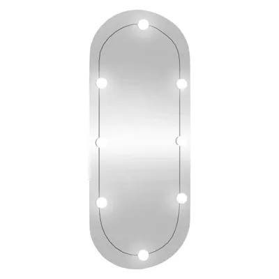 Image de vidaXL Miroir mural avec lampes LED 45x100 cm Verre Ovale