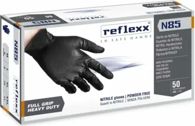 Productafbeelding van Reflexx N85B nitrilhandschoenen, poedervrij, 100% latexvrij, 8,4 gram, categorie 3, 50 stuks, maat L