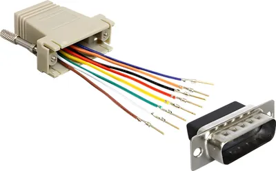 Obrázek produktu pro DELOCK Adapter D-Sub15 -> RJ45 St/Bu Montagesatz