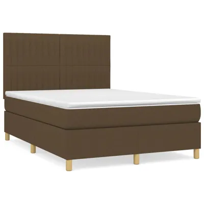 Produktbild von vidaXL Boxspringbett mit Matratze Dunkelbraun 140x200 cm Stoff