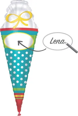 Immagine prodotto di amscan® 3959101 Cono scuola per palloncini in foil - 111 cbwritable