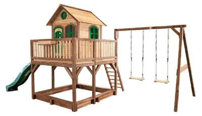 Playhouse Liam 277 x 613 x 291 cm Holz Natur Grün