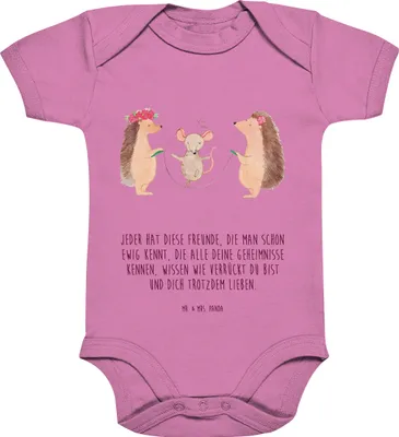 Produktbild von Mr. & Mrs. Panda babykleidung body Igel Seilhüpfen 12. - 18. Monat - Bubble Gum Pink - Geschenk, Maus, Strampler Baby, Kindergarten, Babybody, overall, Seilspringen
