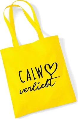 Produktbild von Huuraa Jutebeutel Calw verliebt 10 Liter Yellow Baumwolle Tasche Geschenkidee