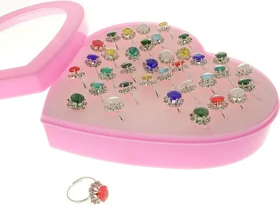 Image de Anneau 36pcs/boîte cœur 49234
