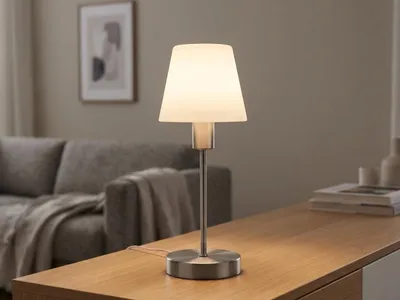 Produktbild von Tischlampe mit Glas Lampenschirm, Nachttischlampe per touch dimmbar Höhe 32cm
