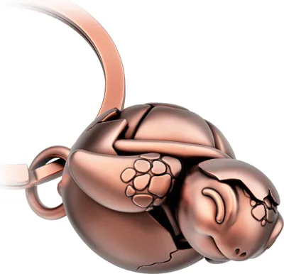 Produktbild von Baby Schildkröte Schlüsselanhänger "Shelly" in Antique Roségold mit Herz - Glücksbringer Geschenk für Paare Partner Frau Kind