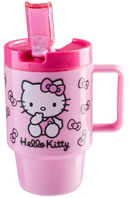 Kinder-Trinkflasche 530 ml, Hello Kitty, Rosa, isoliert, BPA-frei
