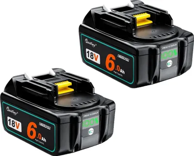 Immagine prodotto di Batteria ricaricabile agli ioni di litio, 18 V, capacità 6000 mAh, display digitale, 2 batterie da 6 Ah