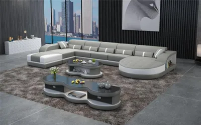Produktbild von Wohnlandschaft Design Ecksofa U Form Leder
