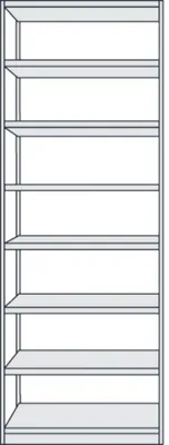 Produktbild von Büroregal Progress 500 Grundregal BxTxH 75x60x260cm 8 Böden lichtgrau