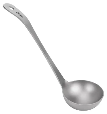 Zdjęcie produktu dla Łyżka kempingowa Ti z pogłębionym zagłębieniem, ergonomiczną rączką i otworem do zawieszania – idealna do gotowania na świeżym powietrzu, pikników i jako chochla kuchenna