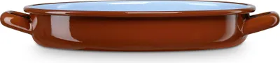 Produktbild von Briebe Terra Auflaufform Induktion 32cm Niedrige Kasserolle 3,5L, Emaillierter Stahl Vintage- Braun